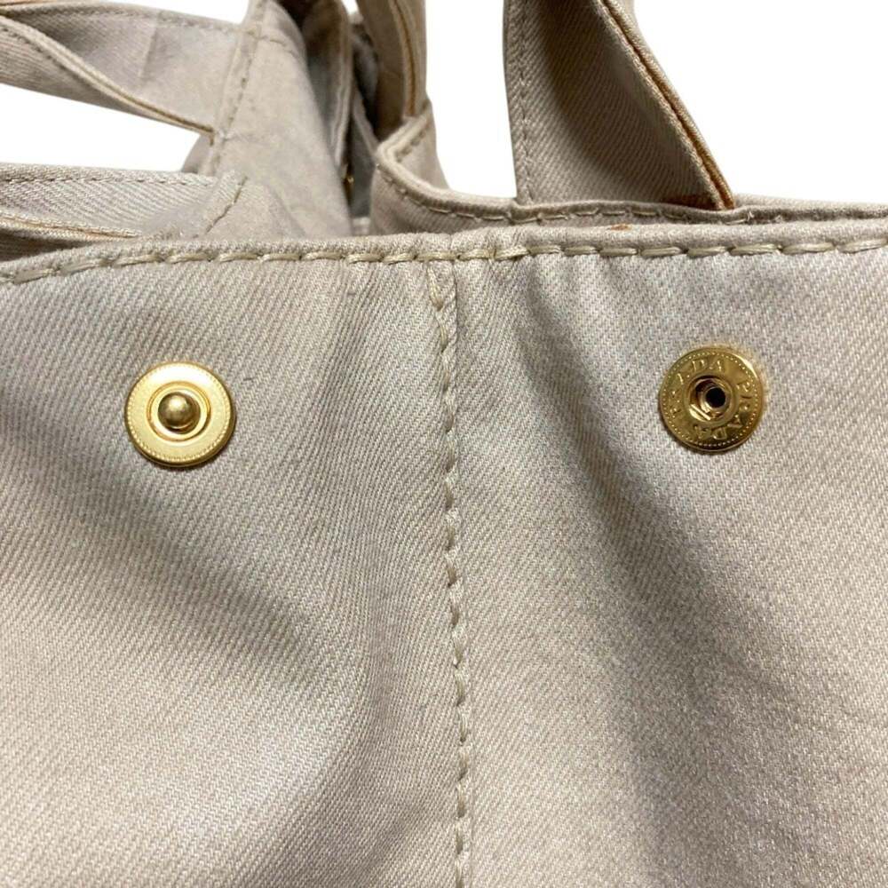 PRADA Canapa Denim Tote Bag B1877B Beige Women's - Picture 9 of 15